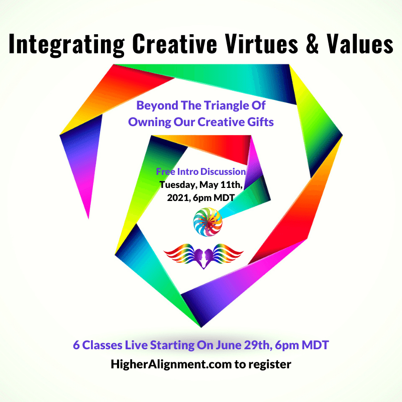 Picture of *Integrating Creative Virtues & Values*   6 Tuesdays 6/29-8/3 @ 6 pm ICVV